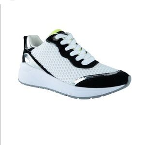 Marc Fisher Women's Mesh Sneakers in Black and Silver